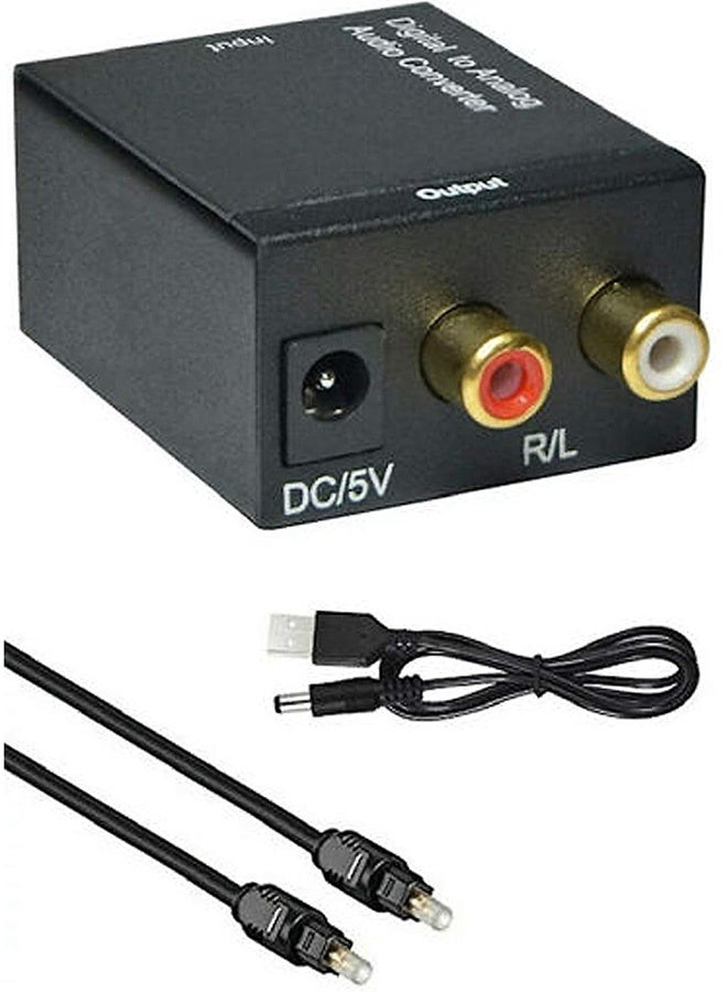 DAC Digital to Analog Converter Digital SPDIF Toslink to Analog Stereo RCA 3.5mm Jack Audio L/R Adapter with Optical Cable for PS5 PS4 PS3 Xbox HD DVD PS4 Home Cinema Systems AV Amps Apple TV